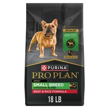 Purina Pro Plan Small Breed Dry Dog Food,Shredded Blend Beef Rice Formula,18lb