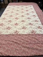 Vintage Laura Ashley King Paisley Floral Comforter Red White Read