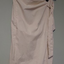 SHEIN Women’s Beige Wrap Long Skirt Tie Accent Zip Closure Size M Regular