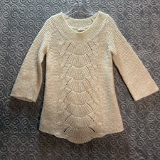 Old Navy Maternity Cream Cable Knit Sweater XS Sparkle Accents