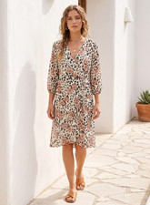 Sam Edelman Flowy Mix Print Chiffon Dress Boho Whimsigoth Office Siren Size 4
