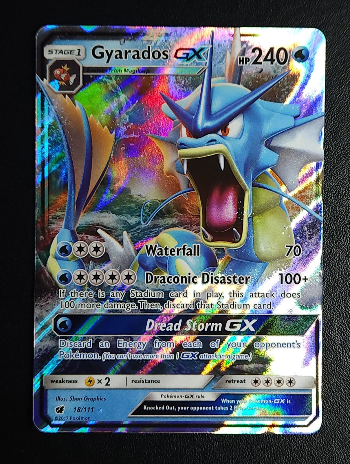 Pokemon TCG Gyarados GX 18/111 Ultra Rare Crimson Invasion