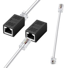 2 Pcs Jack to Ethernet Cable Adapter, RJ45 to RJ11 Adapter, RJ45 8P8C Female ...