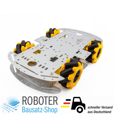 4WD Smart Car Alumium Chassis Mecanum Wheels für Arduino und Raspberry Pi