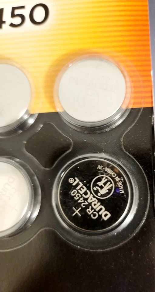 6x CR2450 Duracell 2450 3V Litio Moneda Batería Dispositivos Auténticos, caducidad:2034 Foto 2 de 4