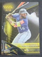 2026 Topps Chrome Black Randy Arozarena #59 Gold Wave Refractor /50 Mariners