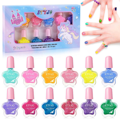 Kinder Nagellack Mädchen Ungiftig, 12 Farben Nagellack Kinder Peel-Off Nagellack
