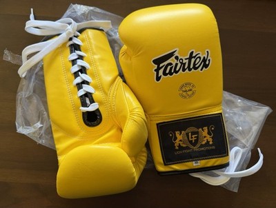 FAIRTEX LION FIGHT 10oz PROFESSIONAL MUAY THAI KICK BOXING GLOVES YELLOW BGL6