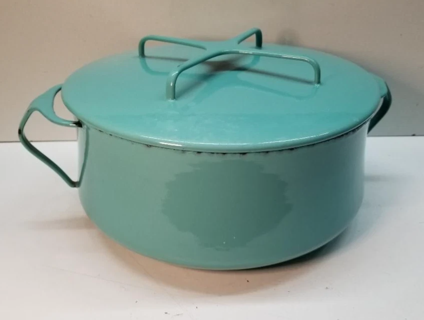 Vintage Dansk Kobenstyle Teal Blue Enamel Dutch Oven France IHQ Lid 10.5”
Opens in a new window or t