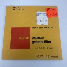 Kodak Wratten No. 96 NDI 00 Gelatin Filter 75mmx75mm 3X3 CAT 149 6405 New Sealed