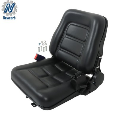 Forklift Seat Fold Down Tractor Seat Universal Adjustable Back & Seatbelt Switch