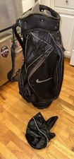 Nike Golf Black Cart Bag w/ Rain Cover, 6-Way Club Divider, Several Pockets