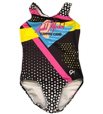 GK Elite Girls Child Large CL Gymnastics Leotard Gold Medal Summer Camp