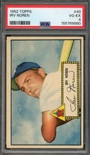 1952 Topps #40 Irv Noren VG-EX PSA 4 Washington Senators 9880