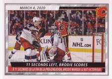 2020-21 Topps Stickers #70 TJ Brodie, Zach Werenski, Joonas Korpisalo