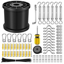 NEREUS String Light Hanging Kit with 200 Ft Vinyl Coated 304 Stainless 200FT