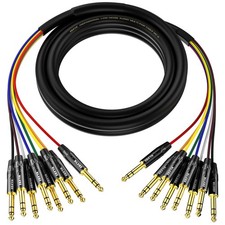 EBXYA 8-Channel 1/4 Inch TRS to TRS Snake Cables 10ft, 6.35mm Male Jack Stereo A
