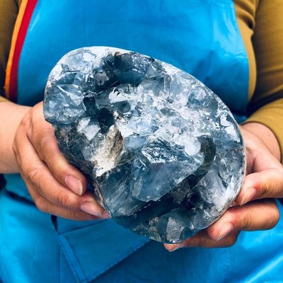 4.4LB  Natural blue crystal cave quartz crystal cave mineral specimen 4537