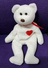 TY Beanie Baby VALENTINA the White Valentine Bear 8.5" Plush Toy Pre-loved Rare