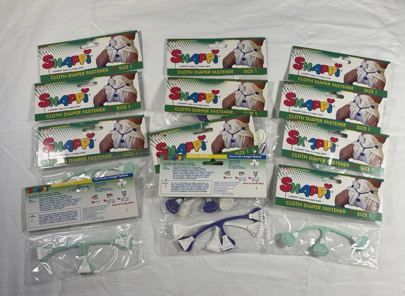 Snappi Baby Fasteners Flat/Prefold Cloth Diapers Replace Lot Of 20 Total NIP