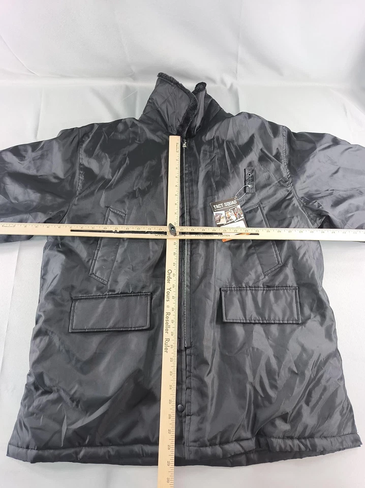 Tact Squad Jacket Mens Large Black Nylon Duty Coat Removable Hood Uniform 1011 - Image 2 of 4