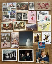 Lot of Vintage Photos, Stamps & Other Ephemera Scrapbook & Junk Journal Items