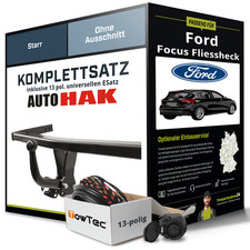 Für FORD Focus Fliessheck III Anhängerkupplung starr +eSatz 13pol uni. 10- NEU