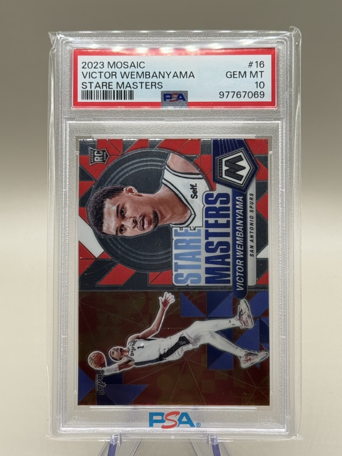 2023 Panini Mosaic Victor Wembanyama RC #16 Stare Masters PSA 10 GEM MT