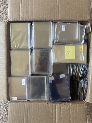 Large Flat Rate Box Full 1000 Used Sports Card Cases different types sizes
