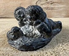 The Wolf Sculptures Hand Made Carving Soapstone Sculpture Eskimo Children Bunny