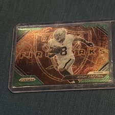 #F-17 Josh Jacobs 2023 Panini Prizm Fireworks Prizms Green