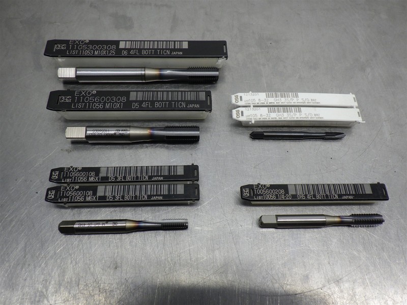 Lot of 7 NEW! Assorted HSS Taps-Various Styles & Sizes (As Shown)