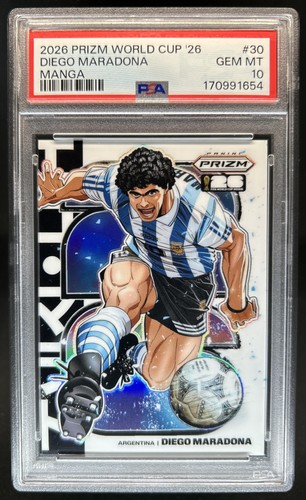 2026 Panini Prizm World Cup Diego Maradona Manga SSP #30 Argentina PSA 10