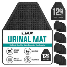 12 Pack - Professional Urinal Floor Mats for Men Bathroom Non-Slip Urinal Mats