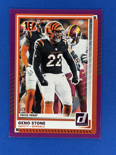 2025 Donruss #67 Geno Stone Press Proof Purple Bengals