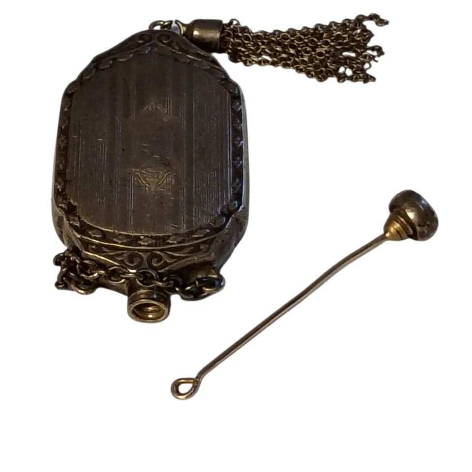 Colgante Chatelaine cadena botella perfume plata de ley Foto 4 de 4