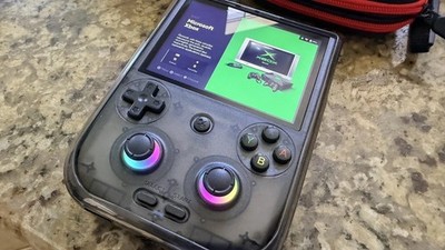 ANBERNIC RG 406V Video Game Console Transparent Black/with extras