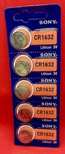 Genuine Sony CR1632 Battery 3V Lithium Coin Cell Battery x5 UK SELLER, SAME DAY