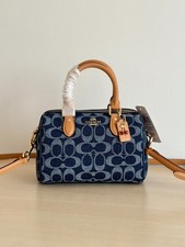 NWT CY742 Mini Rowan Crossbody Bag In Signature Denim With Cherry Charm
