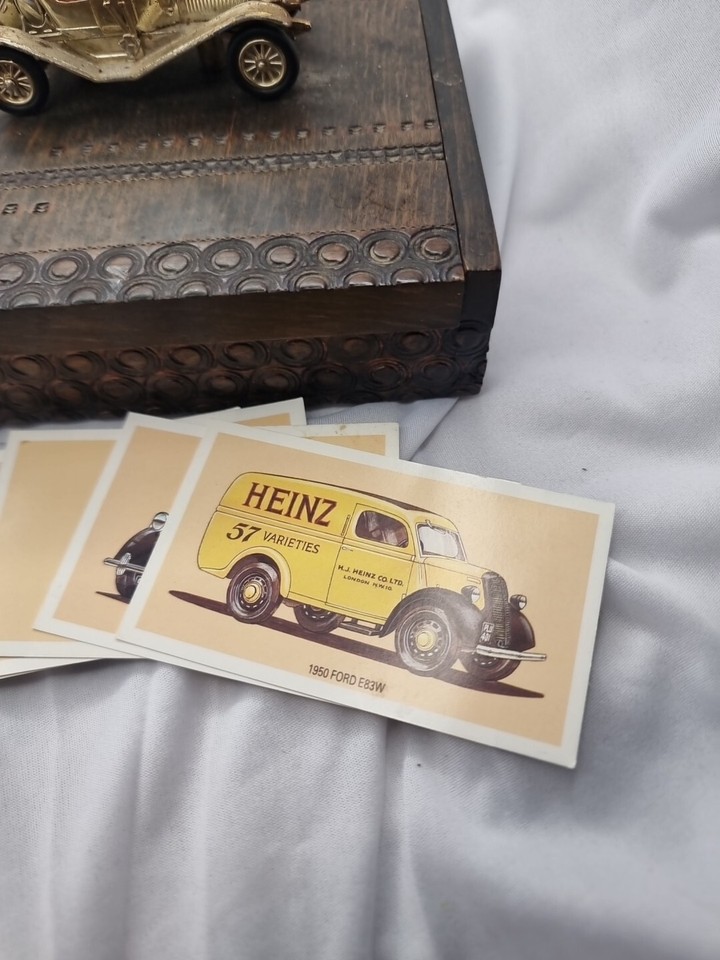 Vintage Wooden Card Or Cigarette Box Car On Top With 6 Vintage Dinky