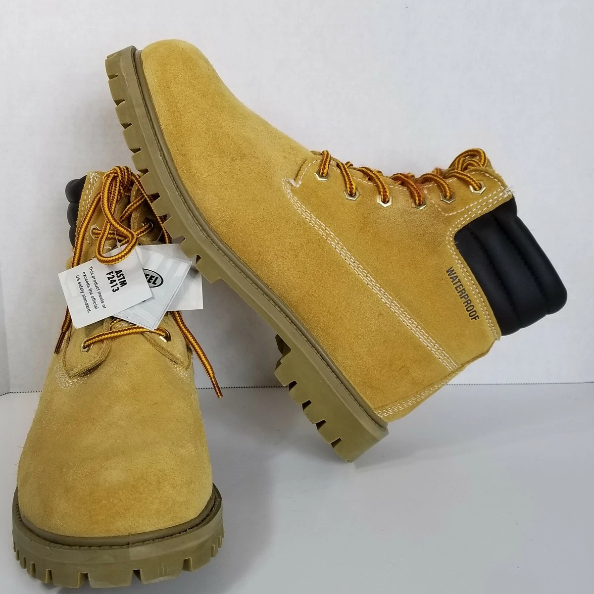 Knapp Suede ASTM F2413 Tan/ Beige Oil Resistant Steel Toe Boots 