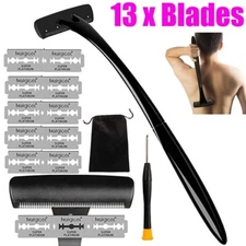 Men Back Razor Shaver Groomer Full Body Leg Hair Removal Trimmer Long Handle Set