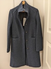 hessnatur Walkmantel aus reiner Schurwolle, Gr 34 dunkelpetrol ungetragen/neu