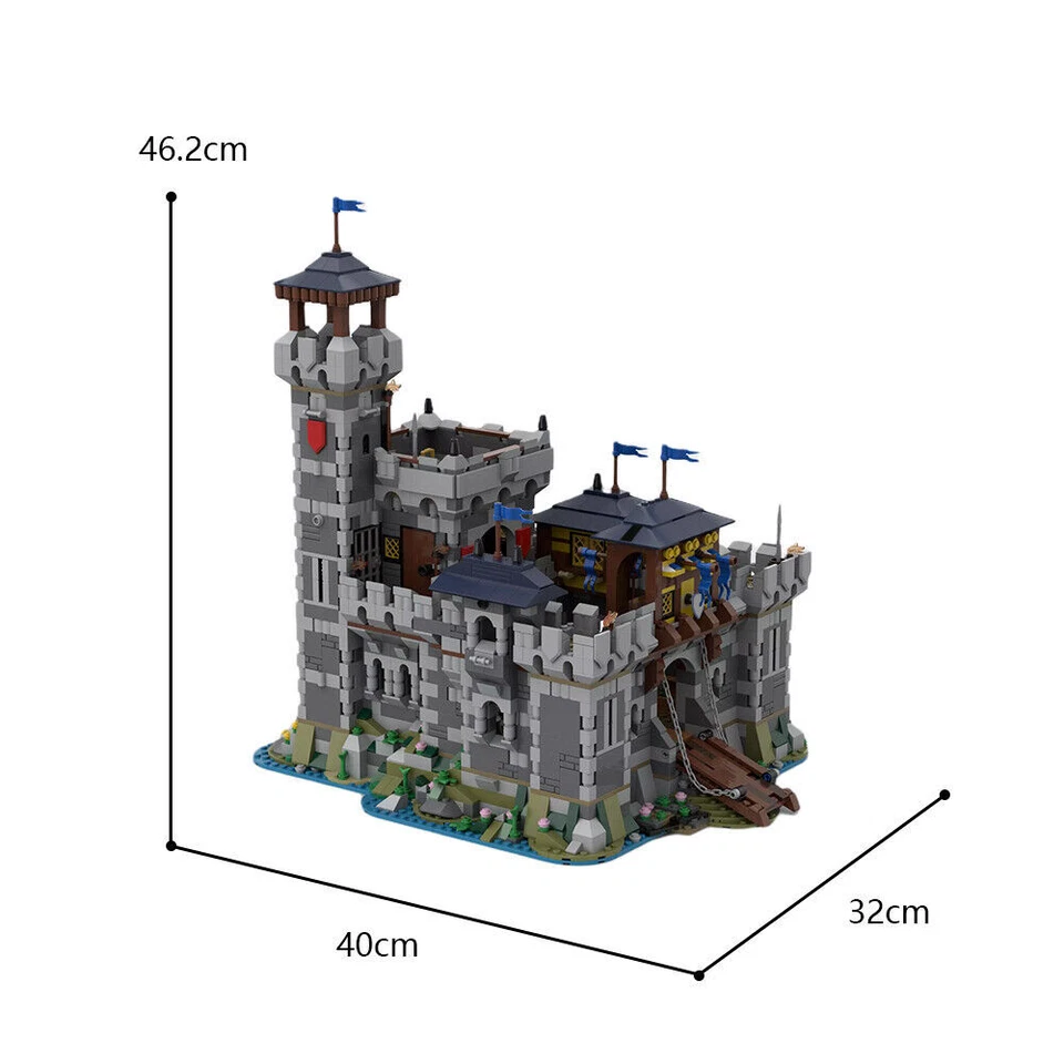 Modubrix Mocs Building Blocks Medieval Castle 31120 Fortress Toy Bricks 3028pcs - Image 4 of 4
