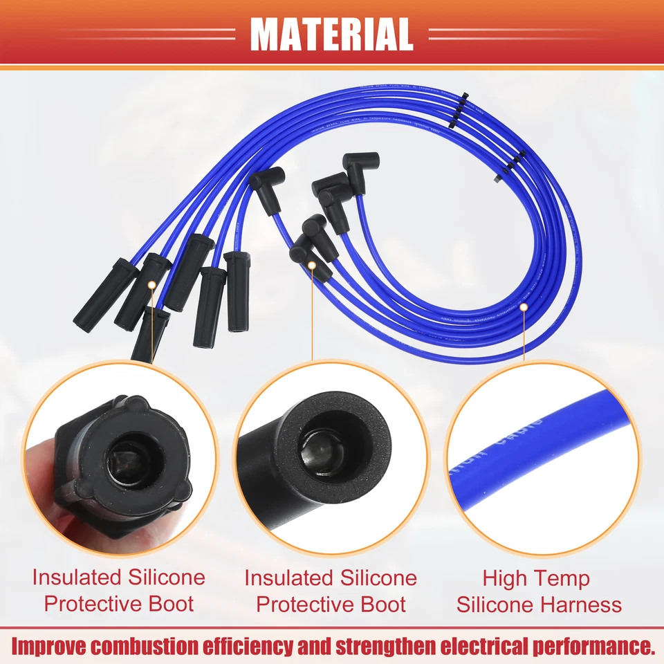 Peça de 6 fios de bobina de ignição de vela de ignição 7 mm compatível com Chevrolet Impala 2000-2005 - Imagem 4 de 4