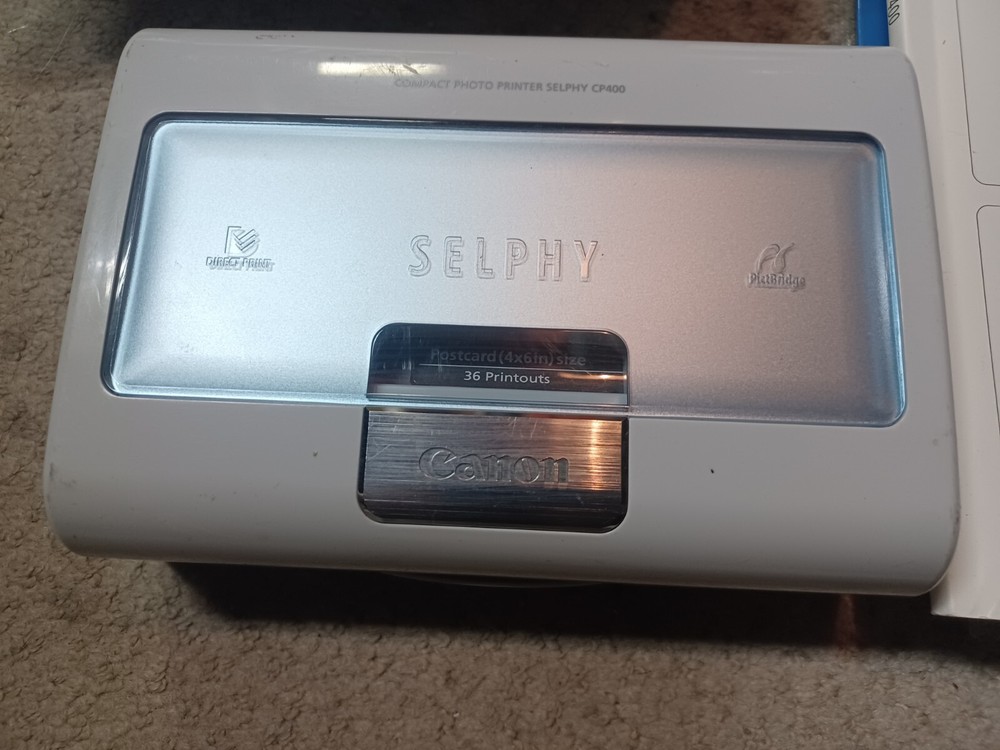 Canon Selphy CP400 Compact Photo Printer with Postcards and Accessories