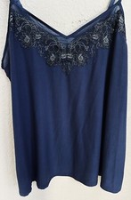 NWT Soma Le Mysterious Camisole Lace navy Adjustable Straps L