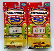 2Matchbox Across America CHEVROLET-CALIFORNIA '55 BEL AIR & INDIANA '97 CORVETTE