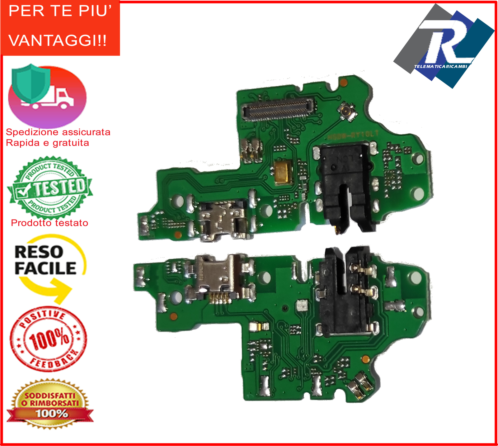 CONNETTORE DI RICARICA HUAWEI HONOR 10 LITE HRY-AL00 TL00 LX1 LX2 MICROFONO DOCK