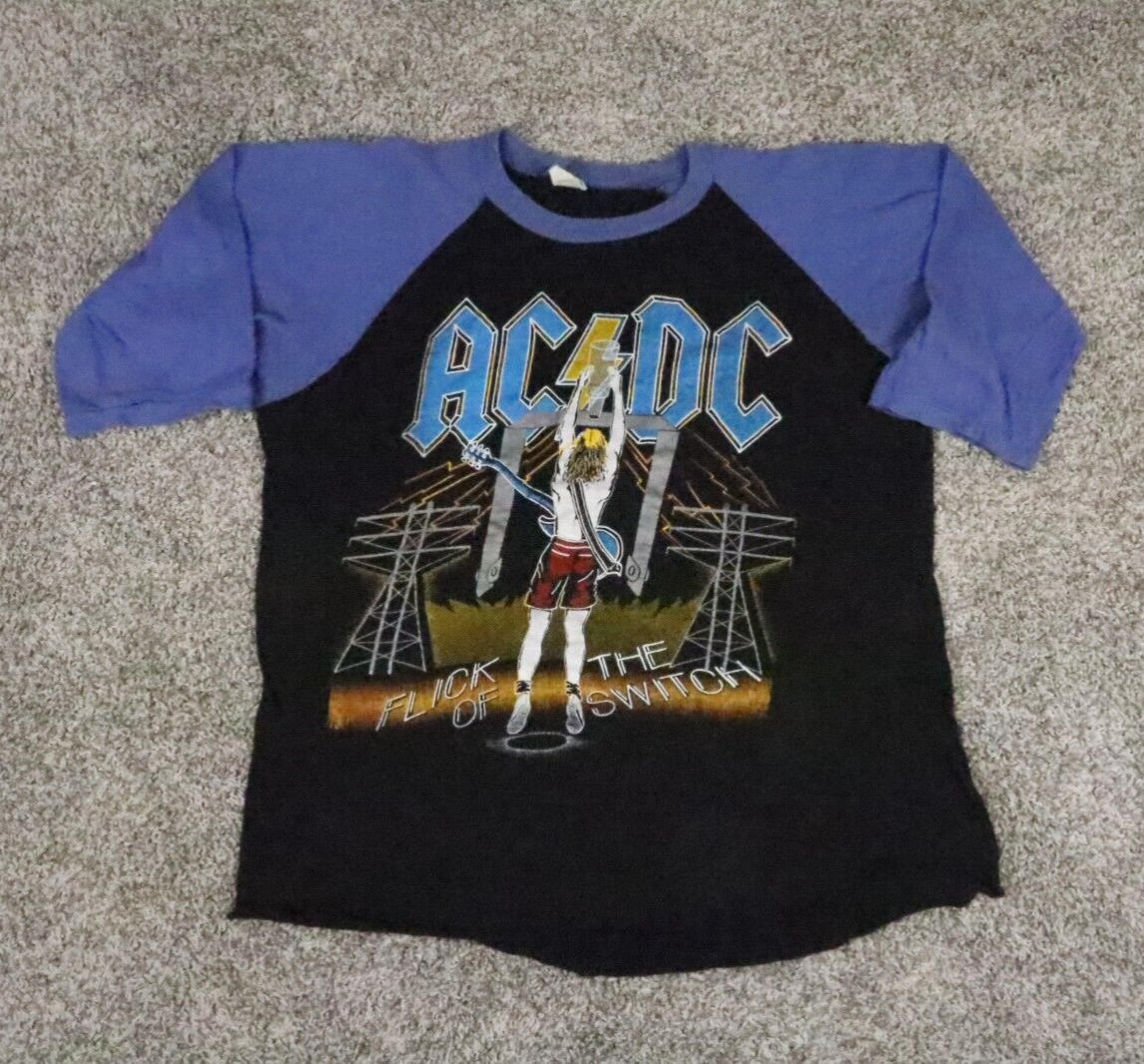 Vintage AC/DC Mens Shirt Extra Large Black Flick of the Switch